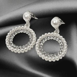 Faux Pearl Bling Post Earrings, CZ Pearl Earrings, Wedding Bride Jewelry